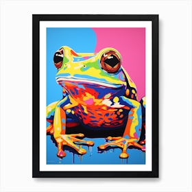 Colourful Vivid Pop Art Frog 4 Art Print