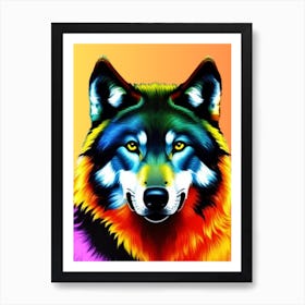 Colorful Wolf Art Print