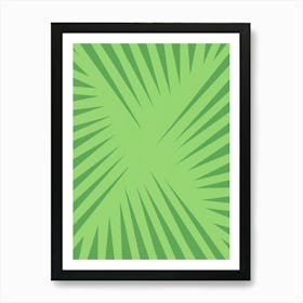 Abstract Green palm leave Art Print