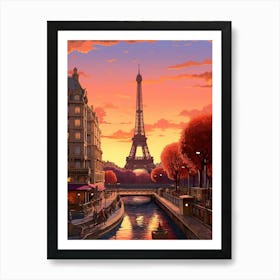 Paris Pixel Art 4 Art Print