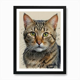 Tabby Cat Canvas Art Art Print