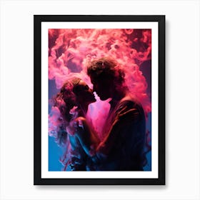 Roseate Romance: The Pink Glow of Love and Marriage. Love's Pink Palette: The Glowing Marriage Scene. Art Print