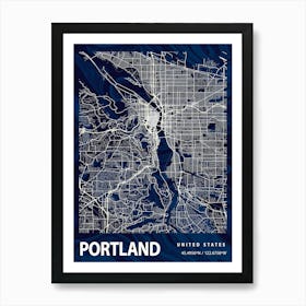 Portland Crocus Marble Map Art Print