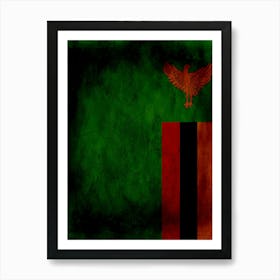 Zambia Flag Texture Art Print