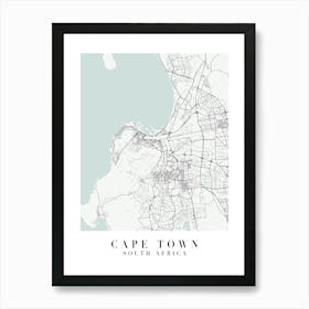 Cape Town South Africa Street Map Minimal Color Art Print