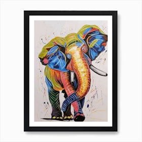 Abstract Elephant Painting Art Print