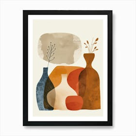 Abstract Objects Collection Flat Illustration 12 Art Print