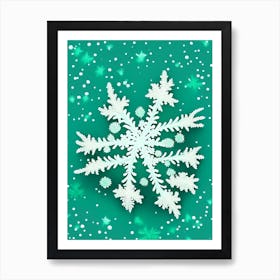 Fernlike Stellar Dendrites, Snowflakes, Kids Illustration 2 Art Print