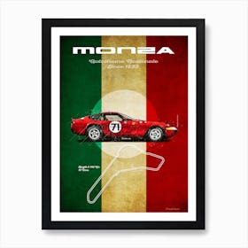 Monza F 365 GTB4 Vintage Art Print