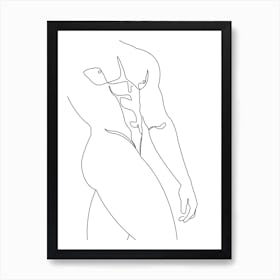 Naked Man B Line Art Print