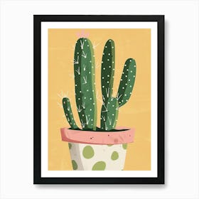 Easter Cactus Plant Minimalist Illustration 12 Art Print