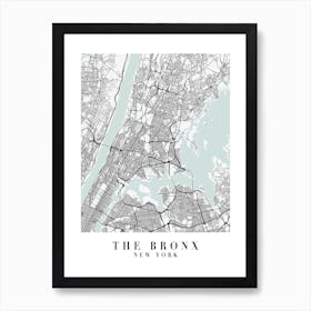 The Bronx New York Street Map Minimal Color Art Print