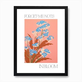 Forget Me Nots In Bloom Flowers Bold Illustration 2 Art Print