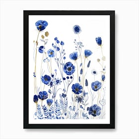 Blue Poppies 14 Art Print