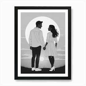 Couple Holding Hands Art Print