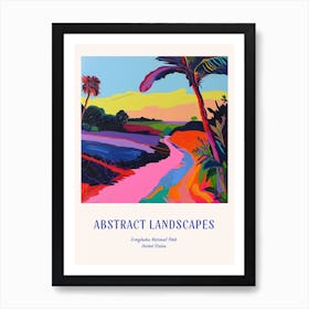 Colourful Abstract Everglades National Park Usa 3 Poster Blue Art Print