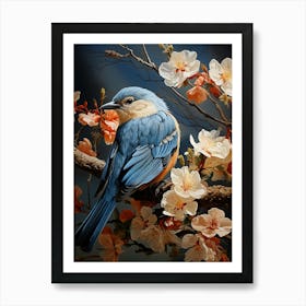 Blue Bird In Blossom Art Print