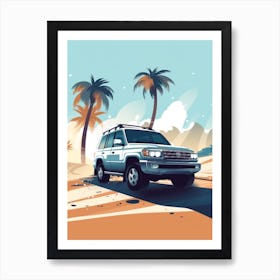 A Toyota Land Cruiser In The French Riviera Car Illustration 1 Art Print