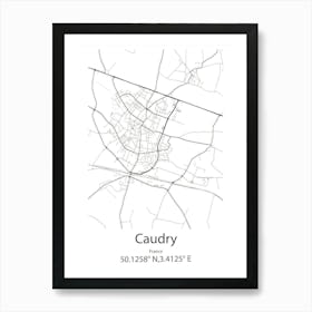 Caudry,France Minimalist Map Art Print