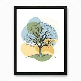 Tree On A Hill 3 Art Print