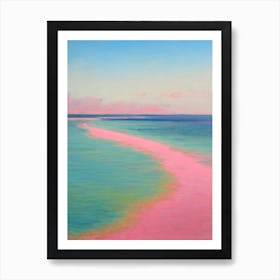 Pink Sands Beach Bahamas Monet Style Art Print