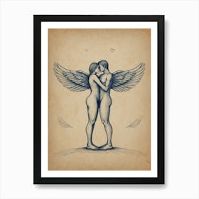 Cupid And Angel Art Print