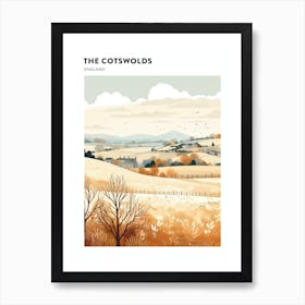 The Cotswolds England 3 Hiking Trail Landscape Poster Art Print