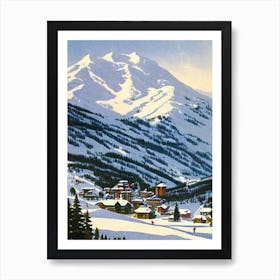 Hakuba, Japan Ski Resort Vintage Landscape 2 Skiing Poster Art Print