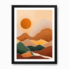 Bohemian Sunset Mountains Art Print