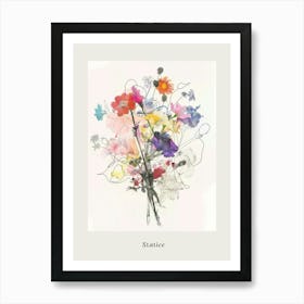 Statice 2 Collage Flower Bouquet Poster Art Print