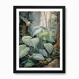 Vintage Jungle Botanical Illustration Alocasia 4 Art Print