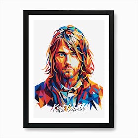 Kurt Cobain Nirvana 04 Portrait Music Icon Style WPAP Pop Art Art Print