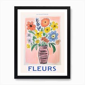 French Flower Poster Flax Flower 2 Art Print