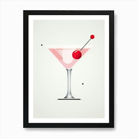 Mid Century Modern Cosmopolitan Floral Infusion Cocktail 3 Art Print