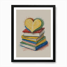 Heart Of Books 1 Art Print