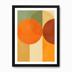 Mid Mod Retro Geo Fall colours 2/2 Art Print