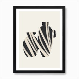 Striped Vases Black Art Print