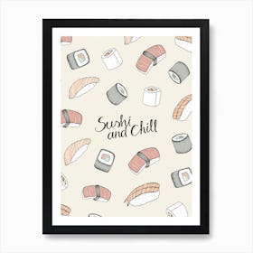 Sushi And Chill Art Print