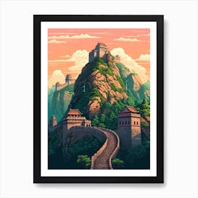 Great Wall Of China Pixel Art 3 Art Print