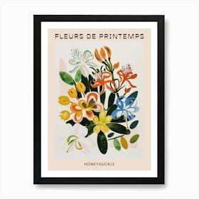 Spring Floral French Poster  Honeysuckle 2 Art Print