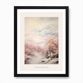 Dreamy Winter National Park Poster  Pyrnes National Park France 2 Art Print
