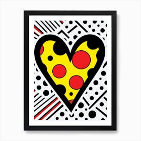 Polka Dot Pop Art Heart Lines 3 Art Print