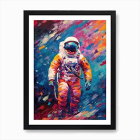 Astronaut Colourful Oil Painting 1 Art Print