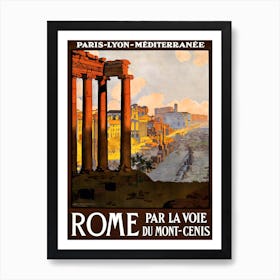 Vintage Rome Travel Poster, Dawn Hudson Art Print