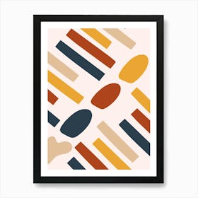 Boho Bohemian Style Design Minimalist Aesthetic Pattern Art Shapes Lines Art Print