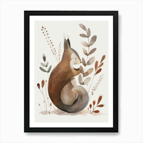 Charming Nursery Kids Animals Squirrel 7 Art Print