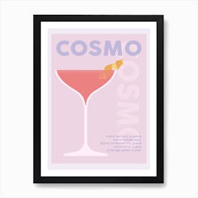 Purple Cosmo Cocktail Art Print