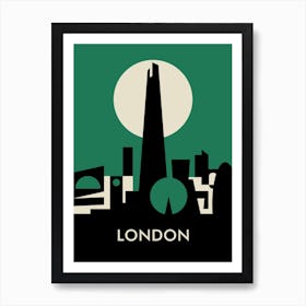 London Skyline Green Art Print