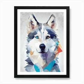 Husky Polygon Art Animal Dog Pet Art Print