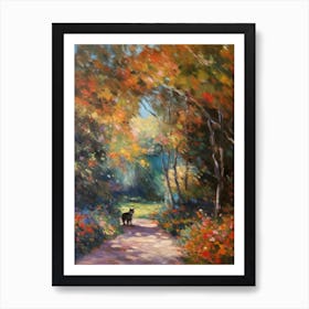 Painting Of A Cat In Descanso Gardens, Usa In The Style Of Impressionism 03 Art Print